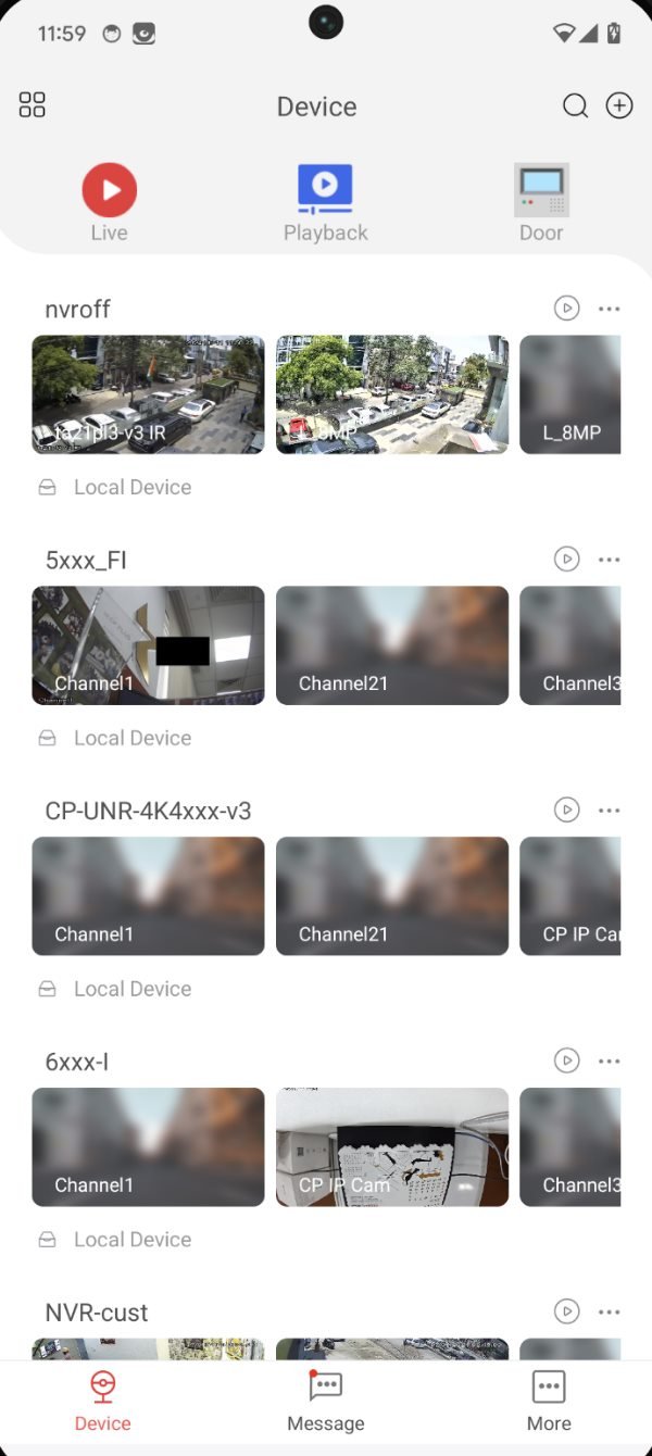 gCMOB device list on a phone